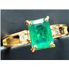 Image 3 : 10K(1.55G), NATURAL EMERALD (0.98CT), DIAMOND (0.04CT)RING, SIZE 5.5, APPRAISED INSURANCE VALUE $...