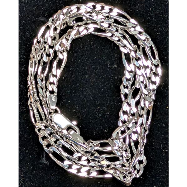 SILVER(11G), RHODIUM PLATED ITALIAN CHAIN 18", SUGGESTED RETAIL VALUE $250