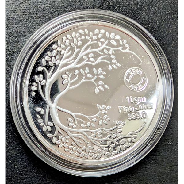 FINE SILVER(10G), LASER COLOR LIFE OF TREE COIN