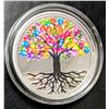 Image 2 : FINE SILVER(10G), LASER COLOR LIFE OF TREE COIN