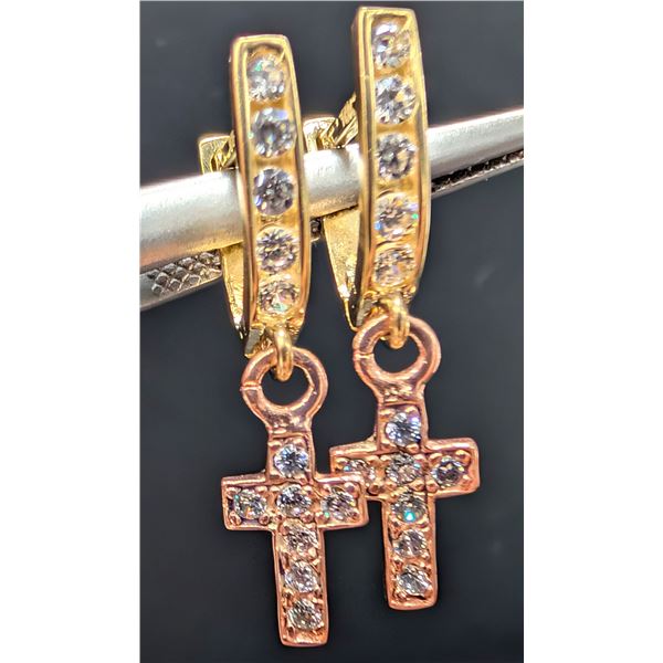 10K(1.38G), CZ EARRINGS, SUGGESTED RETAIL VALUE $900