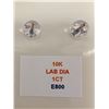 Image 2 : 10K(1G), LAB DIAMOND (1CT) EARRINGS, APPRAISED INSURANCE VALUE $910