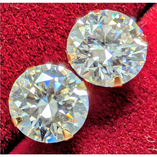 14K(0.62G),  MOISSANITE (1.5CT) EARRINGS, APPRAISED INSURANCE VALUE $1100