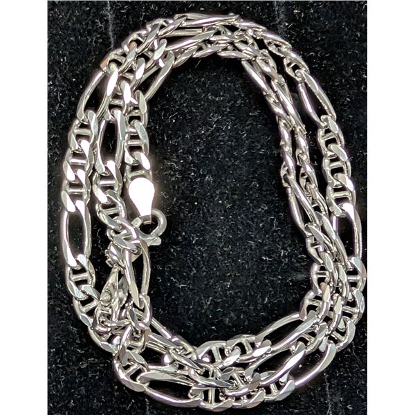 SILVER(8G),  RHODIUM PLATED ITALIAN CHAIN 21", SUGGESTED RETAIL VALUE $250