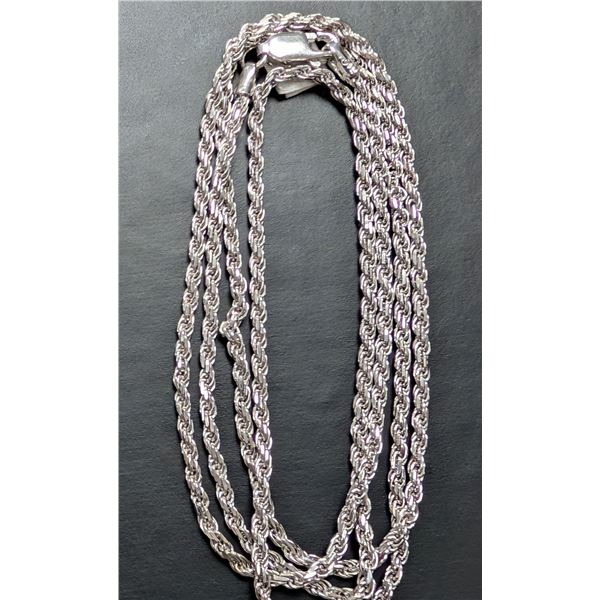 SILVER(7.21G),  ROPE CHAIN 22", SUGGESTED RETAIL VALUE $230