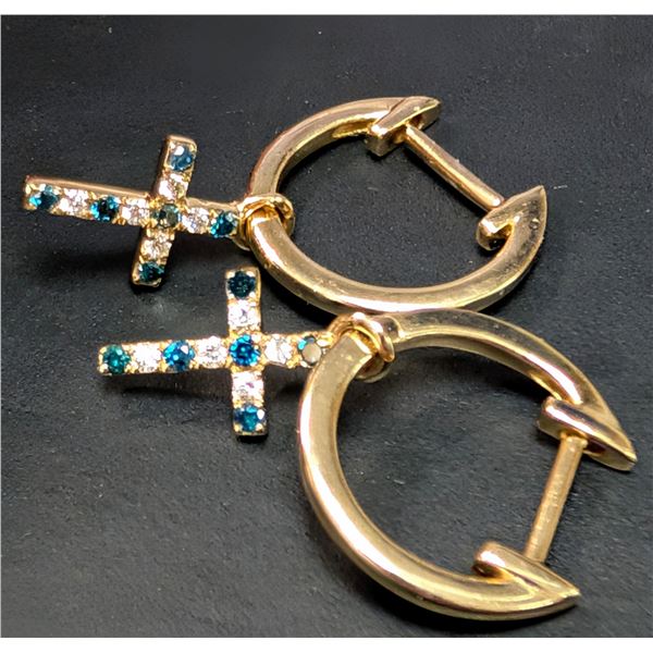 14K(1.71G), NATURAL DIAMOND (0.15CT) EARRINGS, APPRAISED INSURANCE VALUE $1835