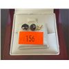 Image 1 : 14K(0.66G), BLACK DIAMOND (2CT) EARRINGS, APPRAISED INSURANCE VALUE $1315 (DIAMOND DETACHED FROM ...