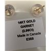 Image 2 : 14K(0.84G), GENUINE GARNET (2CT) EARRINGS, SUGGESTED RETAIL VALUE $800