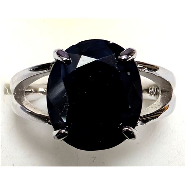 SILVER(4.11G), GENUINE BLUE SAPPHIRE (3.5CT)RING SUGGESTED RETAIL VALUE $400