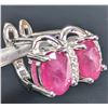 Image 2 : SILVER(2.92G), GENUINE RUBY (2CT) EARRINGS SUGGESTED RETAIL VALUE $240