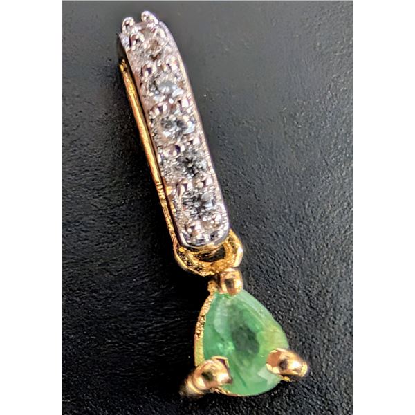 SILVER NATURAL EMERALD (0.35CT) PENDANT