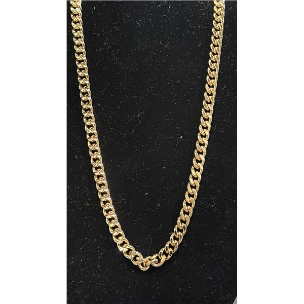 *NEW* 18K GOLD PLATED 8MM CUBAN LINK NECKLACE: 24" LONG