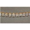 Image 2 : *NEW* 18K GOLD PLATED 4MM PRINCESS CUT SIMULATED DIAMOND (CZ) TENNIS BRACELET- ADJUSTABLE 7"-8" LONG