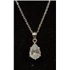 Image 2 : *NEW* STERLING SILVER 2CT PEAR CUT SIMULATED DIAMOND (CZ) NECKLACE: 16" TO 18" LONG