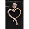 Image 2 : *NEW* 18K GOLD PLATED 1CT EMERALD CUT PINK SIMULATED DIAMOND (CZ) HEART DANGLE EARRINGS