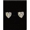 Image 2 : *NEW* .925 SILVER HEART CUT SIMULATED DIAMOND (CZ) STUD EARRINGS: 2 CT EACH