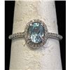 Image 2 : *NEW* STERLING SILVER 1CT OVAL CUT NATURAL SWISS BLUE TOPAZ HALO RING: RESIZEABLE