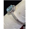 Image 3 : *NEW* STERLING SILVER 1CT OVAL CUT NATURAL SWISS BLUE TOPAZ HALO RING: RESIZEABLE