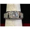 Image 2 : *NEW* PLATINUM PLATED 2 CT SIMULATED DIAMOND (CZ) MAN'S RING: RESIZABLE
