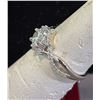 Image 3 : *NEW* STERLING SILVER 1CT SIMULATED DIAMOND (CZ) FLOWER TWIST RING: SIZE 7