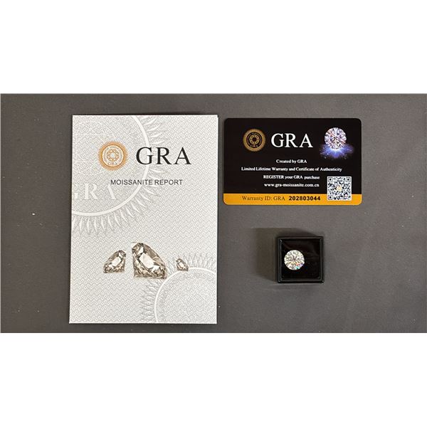 *NEW* 6 CT MOISSANITE LAB DIAMOND WITH GRA REPORT: ROUND, BRILLIANT CUT - GH-VVS1