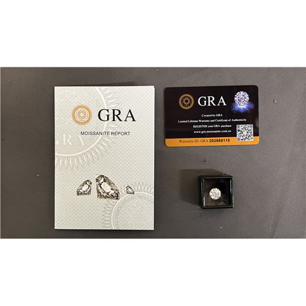 *NEW* 4 CT MOISSANITE LAB DIAMOND WITH GRA REPORT: ROUND, BRILLIANT CUT - GH-VVS1