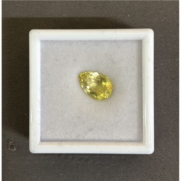 4.1 CT PEAR CUT NATURAL LEMON AMETHYST: UNTREATED (8.7MM X 12.5MM)