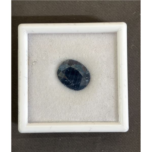 7.7CT OVAL CUT NATURAL BLUE SAPPHIRE: UNTREATED (10.6MM X 12.9MM)