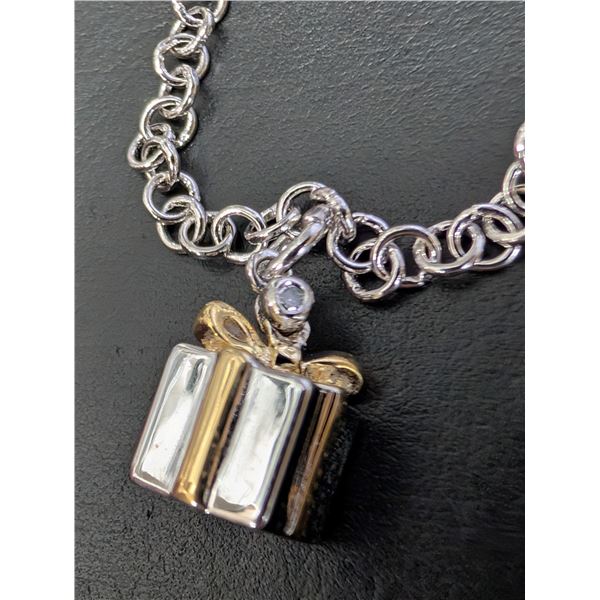 SILVER(4.65G), GENUINE DIAMOND (0.01CT) BRACELET 6"