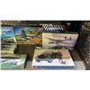 Image 2 : SHELF OF ASSORTED AIR & GROUND VEHICLE MODEL KITS: AIRFIX, ITALERI, HASEGAWA & MORE