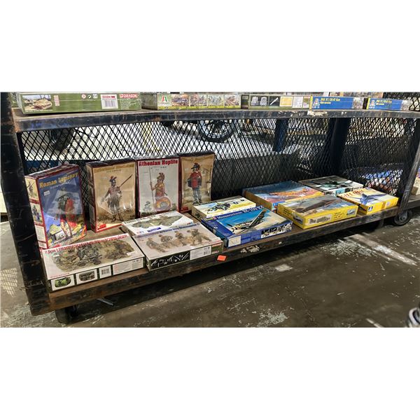 SHELF OF ASSORTED AIRPLANE & FIGURE MODEL KITS: REVELL, DRAGON, HELLER & MORE