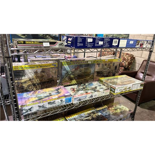 *SEALED BOXES* SHELF OF ASSORTED DRAGON AIRPLANE, HELICOPTER & MILITARY TANK MODEL KITS