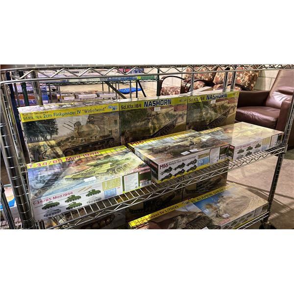 *SEALED BOXES* SHELF OF ASSORTED DRAGON MILITARY CARRIAGE & MILITARY TANK MODEL KITS