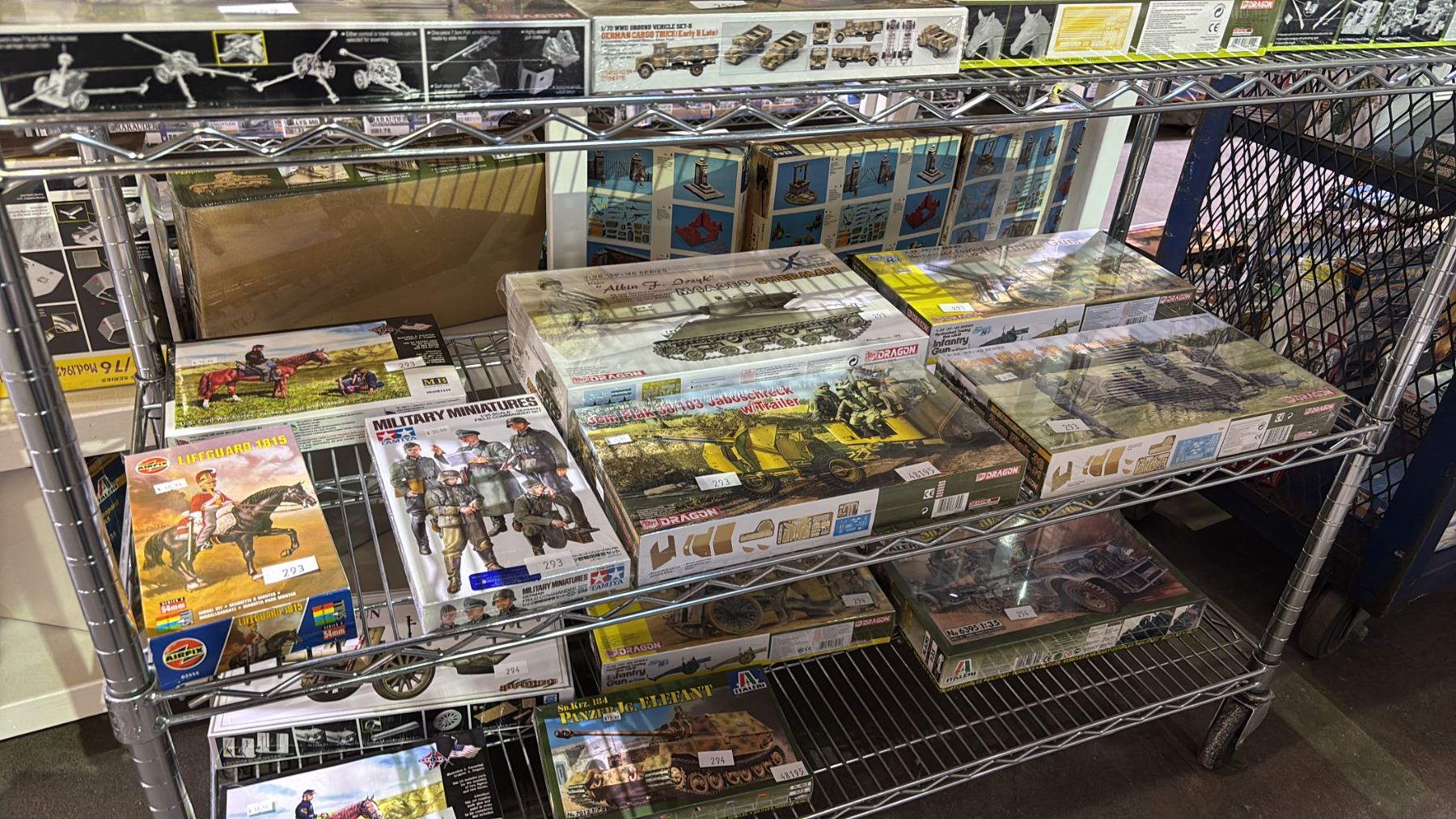 Model Tank Shelf SHELF OF ASSORTED MILITARY TANK & FIGURE MODEL KITS: DRAGON, TAMIYA ...