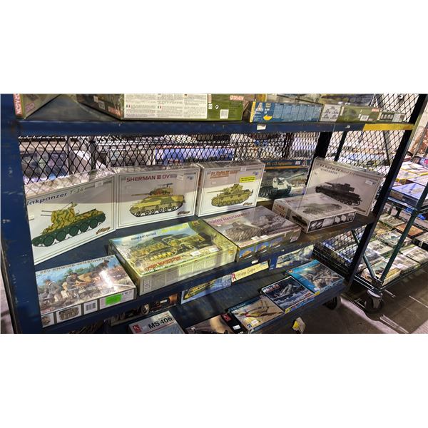 *SEALED BOXES* SHELF OF ASSORTED MILITARY VEHICLE KITS; CYBER-HOBBY, DRAGON, ZVEZDA & MORE