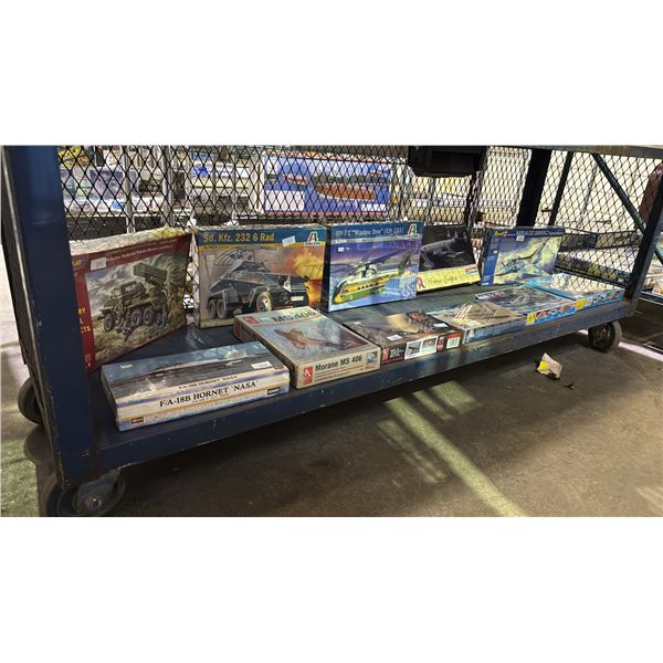 *SEALED BOXES* SHELF OF ASSORTED AIR & GROUND VEHICLE MODEL KITS: REVELL, ITALERI, MONOGRAM & MORE