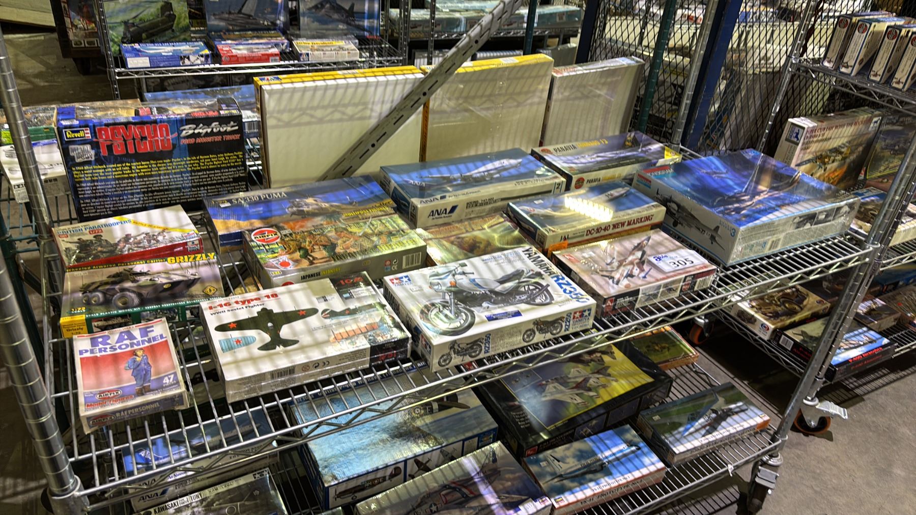 Model Tank Shelf SHELF OF ASSORTED MODEL KITS: PLANES, MOTORYCLE, TANKS & FIGURES - Able ...