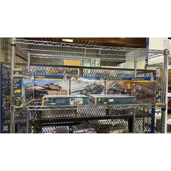 *SEALED BOXES* SHELF OF ASSORTED ITALERI MILITARY VEHICLE MODEL KITS