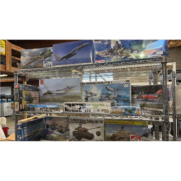 *SEALED BOXES* SHELF OF ASSORTED AIRPLANE MODEL KITS: REVELL, ERTL, HASEGAWA & MORE