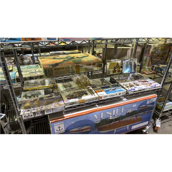 SHELF OF ASSORTED MODEL FIGURE KITS: ANIMALS & MILITARY FIGURES