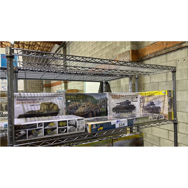 SHELF OF ASSORTED MILITARY VEHICLE MODEL KITS: ITALERI, SMART KIT, CYBER-HOBBY & DRAGON