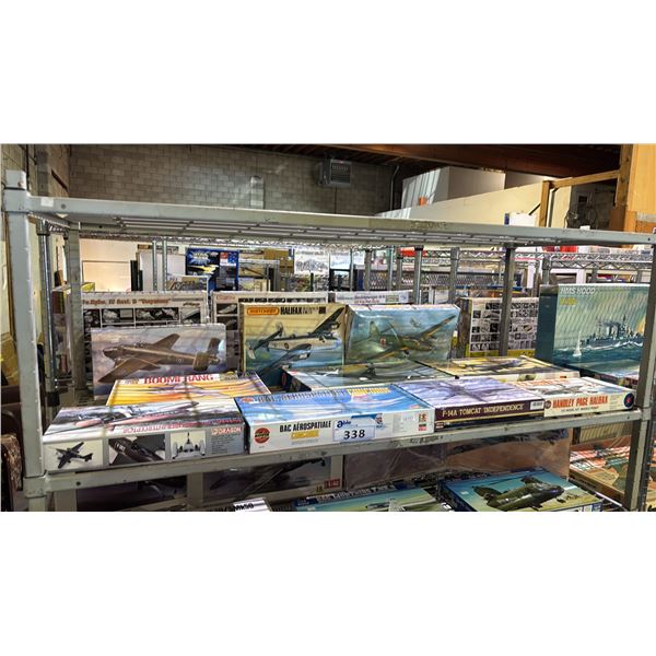 SHELF OF ASSORTED AIRPLANE MODEL KITS: AIRFIX, DRAGON, MATCHBOX & MORE