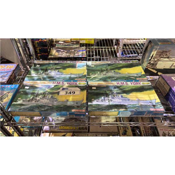 *SEALED BOXES* (4) DRAGON TYPE 42 DESTROYER BATCH 3 H.M.S. YORK PREMIUM EDITION MODEL KITS