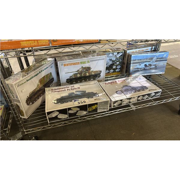 SHELF OF ASSORTED CYBER-LOBBY TANK MODEL KITS