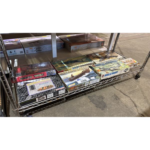 SHELF OF ASSORTED MODEL KITS: AIRPLANES, BOAT & MORE: INCLUDES LOTR BALROG ENCOUNTER AT KHAZAD-DUM