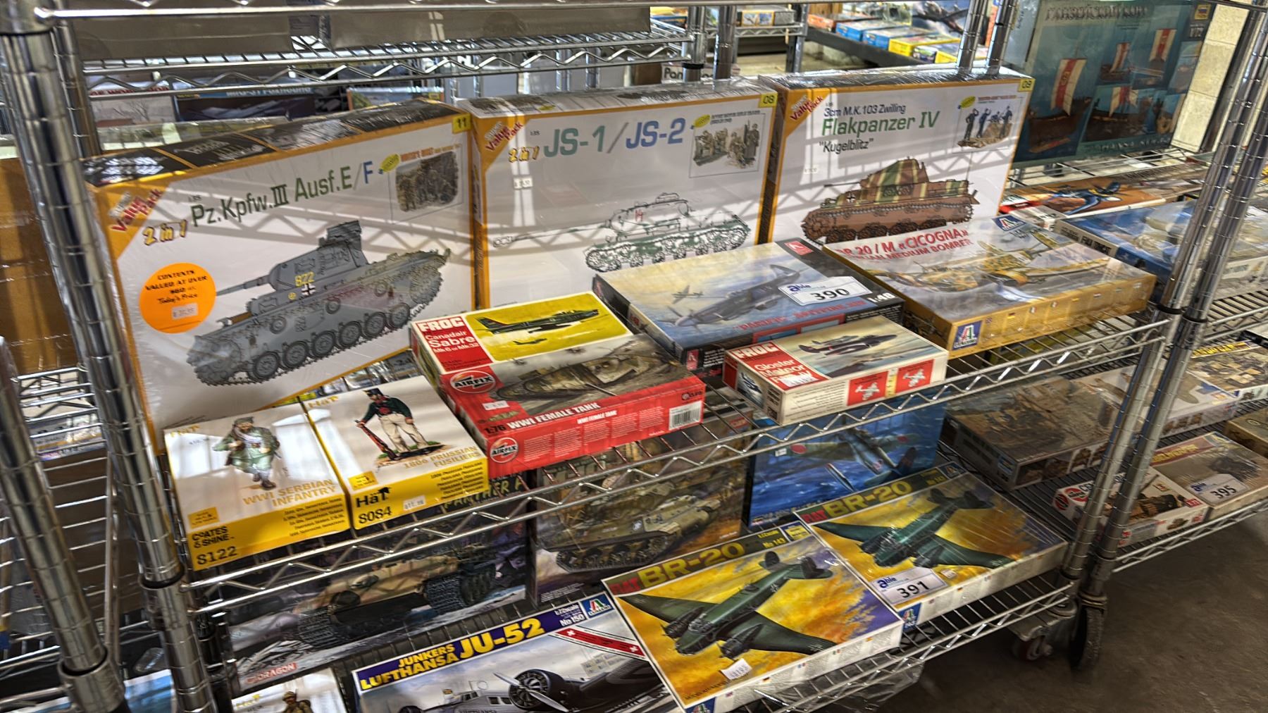 Model Tank Shelf SHELF OF ASSORTED MODEL KITS: AIRPLANES, TANKS & MILITARY FIGURES ...