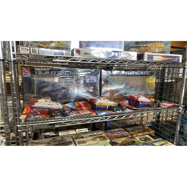 (3) RC OUTBOARD MOTOR BOATS & (2) FLYING WIND AIRPLANE MODEL KITS