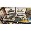 Image 4 : SHELF OF ASSORTED MODEL KITS: TANKS, AIRPLANES, FIGURES & MORE