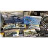 Image 3 : SHELF OF ASSORTED MODEL KITS: FLATTIE SHIP, TANKS, HELICOPTER & AIRPLANE