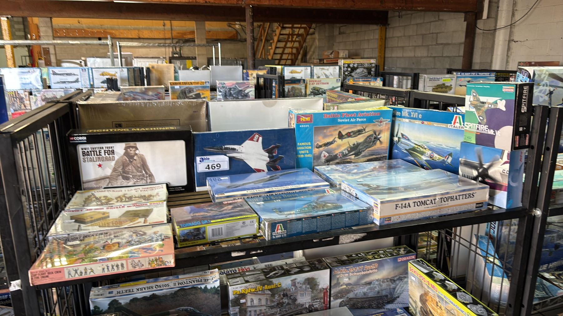 Flight Control Shells SHELF OF ASSORTED MODEL KITS: AIRCRAFT, SHELLS WITH AMMO BOXES, FLIGHT ...